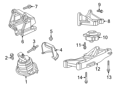 2016 Dodge Charger Engine & Trans Mounting Bracket-Engine Mount Diagram for 4726016AC