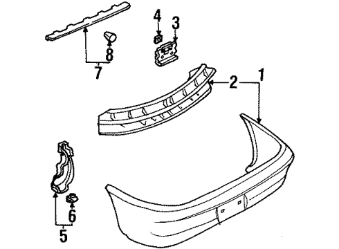 1997 Ford Escort Rear Bumper Shield Diagram for F7CZ-17E838-AA