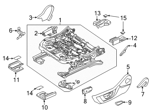 2021 Ford Mustang Power Seats Pivot Cover Diagram for FR3Z-6362186-CA