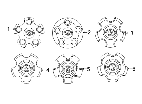 2012 Toyota Tundra Wheel Covers & Trim Center Cap Diagram for 4260B-0C020