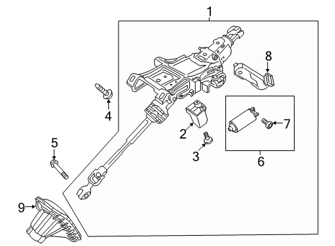 2018 Lincoln Continental Steering Column & Wheel, Steering Gear & Linkage Steering Column Diagram for H3GZ-3C529-D