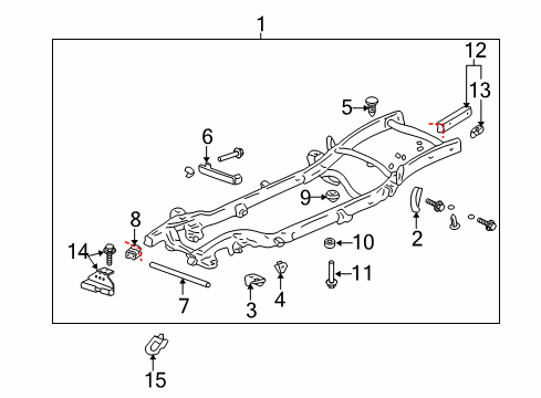 2006 Chevrolet Avalanche 2500 Frame & Components Frame Asm Diagram for 15873154