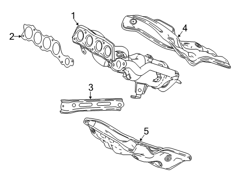 2018 Toyota Camry Exhaust Manifold Exhaust Manifold Diagram for 17141-25020