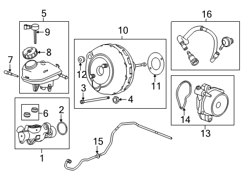 2011 Saab 9-5 Hydraulic System Pipe Asm-Power Brake Booster Vacuum Diagram for 13227542