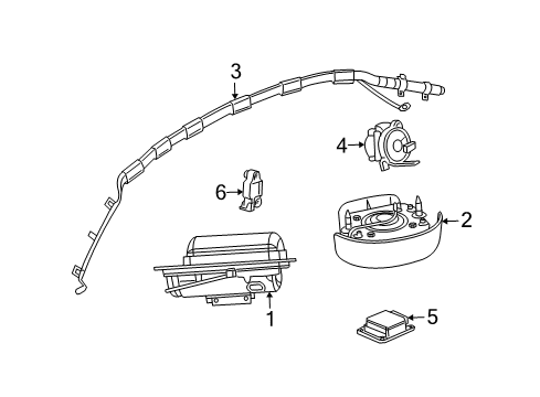 2003 Saturn Ion Air Bag Components Module Asm-Inflator Restraint Side Imp Sensor Diagram for 22626216