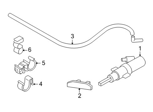 2010 BMW 335d Washer Components Clip For Hose Line Diagram for 61677132831