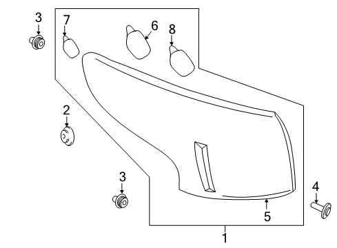 2018 Nissan Rogue Sport Bulbs Combination Lamp Assy-Rear, LH Diagram for 26555-6MA0A