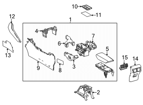 2022 Toyota Venza Center Console Console Base Diagram for 58810-48620-C1