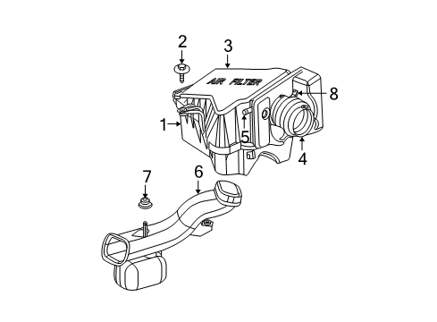 2006 Chrysler Pacifica Air Intake Cover-Air Cleaner Diagram for 5103288AA