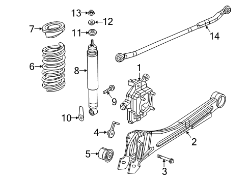 2015 Ram 2500 Front Suspension Components, Lower Control Arm, Upper Control Arm, Stabilizer Bar Front Coil Springs Diagram for 68172136AB