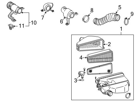 2009 Toyota FJ Cruiser Powertrain Control Air Cleaner Assembly Diagram for 17700-0P013