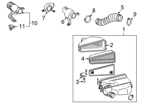 2009 Toyota FJ Cruiser Powertrain Control Air Filter Diagram for 17730-31030