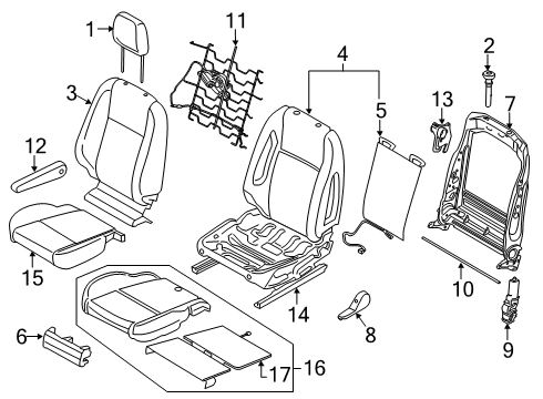 2019 Ford Transit-150 Driver Seat Components Seat Cushion Pad Diagram for HK4Z-9963222-G