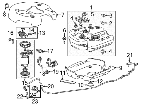 2014 Chevrolet Cruze Emission Components PCV Valve Diagram for 25193343