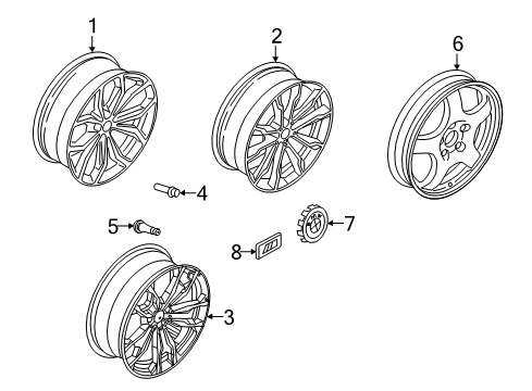 2022 BMW X4 Wheels Disc Wheel, Light Alloy, Orbitgrey Diagram for 36108010269