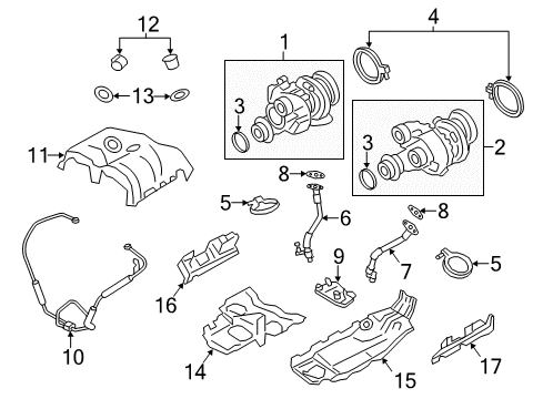 2016 BMW M5 Turbocharger Oil Pipe Diagram for 11428053164