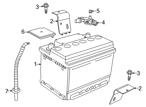 2015 Dodge Viper Battery Bracket-Battery Diagram for 5043015AA