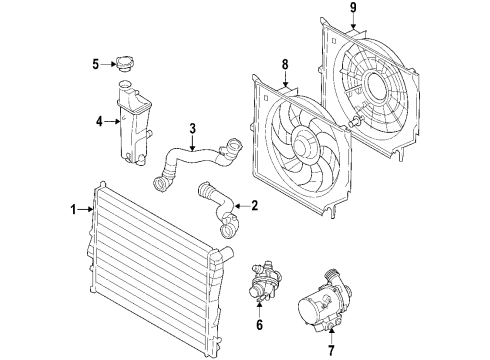 2007 BMW Z4 Cooling System, Radiator, Water Pump, Cooling Fan Cooling Fan Diagram for 17427519704