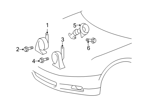 2015 Toyota Venza Anti-Theft Components Horn Bolt Diagram for 90080-11183