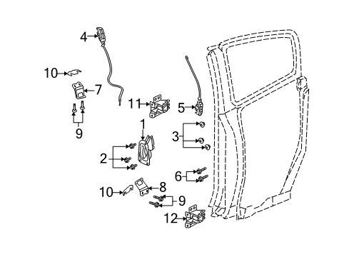 2003 Saturn Ion Rear Door - Lock & Hardware Striker Diagram for 22661749