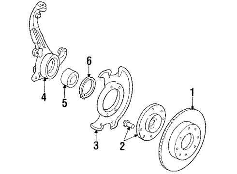 1987 Acura Legend Front Brakes Caliper Assembly, Passenger Side (Nissin) Diagram for 45210-SG0-013