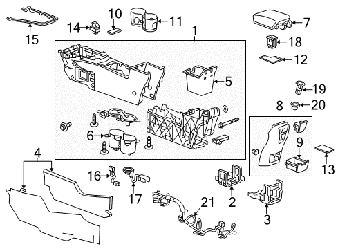 2015 Buick Verano Center Console Center Console Diagram for 23506625