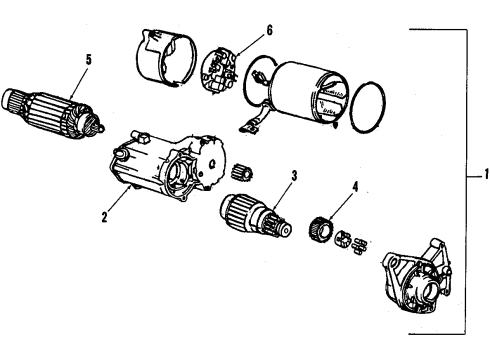 1986 Honda Prelude Starter Starter Motor Assembly (1.4Kw Drki7) (Denso) Diagram for 31200-PD2-661RM