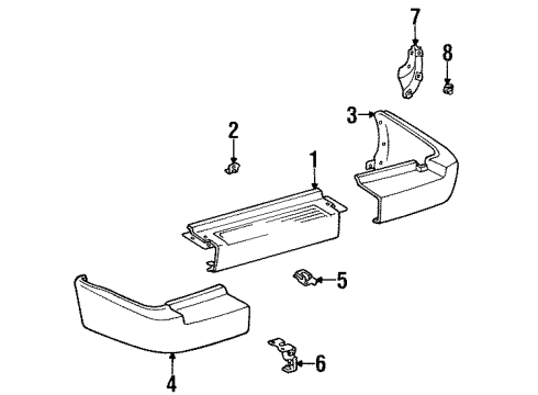 1996 Lexus LX450 Rear Bumper Side Seal Diagram for 52591-60010