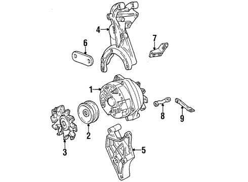 1995 Buick Skylark Alternator Pulley Diagram for 10499041