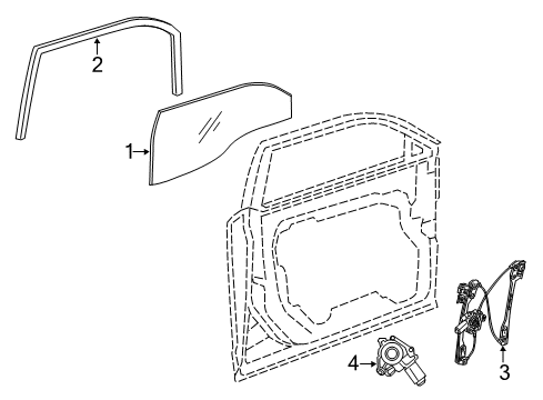 2015 Dodge Charger Front Door WEATHERSTRIP-Front Door Glass Diagram for 68040039AE