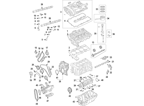 2020 BMW X3 Engine Parts, Mounts, Cylinder Head & Valves, Camshaft & Timing, Variable Valve Timing, Oil Pan, Oil Pump, Balance Shafts, Crankshaft & Bearings, Pistons, Rings & Bearings Timing Chain Tensioner Diagram for 11318631848