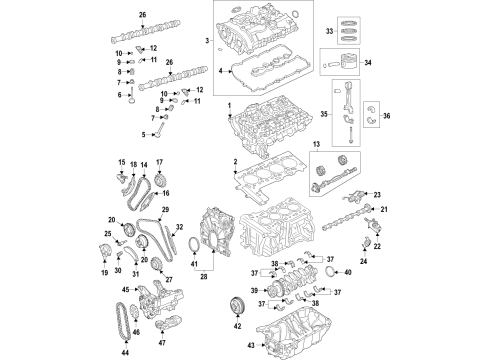 2020 BMW X3 Engine Parts, Mounts, Cylinder Head & Valves, Camshaft & Timing, Variable Valve Timing, Oil Pan, Oil Pump, Balance Shafts, Crankshaft & Bearings, Pistons, Rings & Bearings Timing Chain Guide Rail Diagram for 11318631844