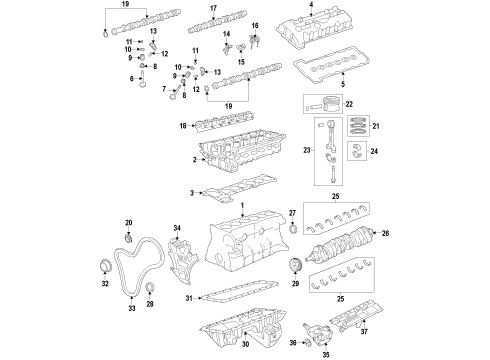 2015 BMW ActiveHybrid 7 Engine Parts, Mounts, Cylinder Head & Valves, Camshaft & Timing, Variable Valve Timing, Oil Pan, Oil Pump, Balance Shafts, Crankshaft & Bearings, Pistons, Rings & Bearings Engine Mount Diagram for 22116858976