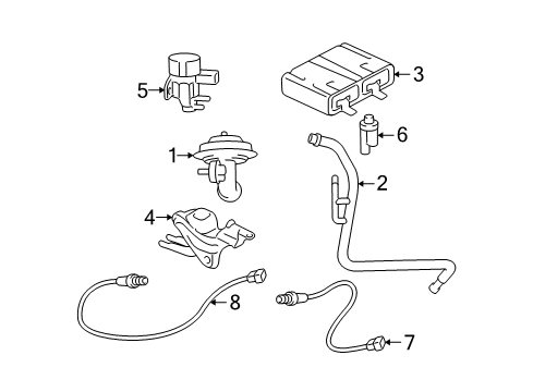 2005 Mercury Mariner Emission Components EGR Tube Diagram for 2L8Z-9D477-AA