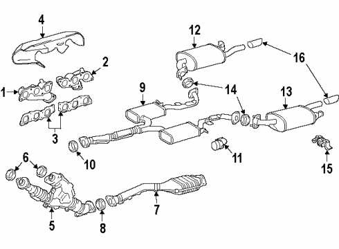 1996 Lexus GS300 Exhaust Manifold Exhaust Tail Pipe Assembly Diagram for 17430-46170