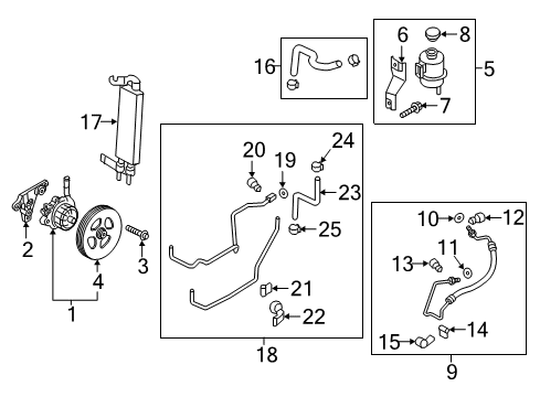 2019 Nissan Titan XD P/S Pump & Hoses, Steering Gear & Linkage Hose - Return, Power Steering Diagram for 49725-EZ40C