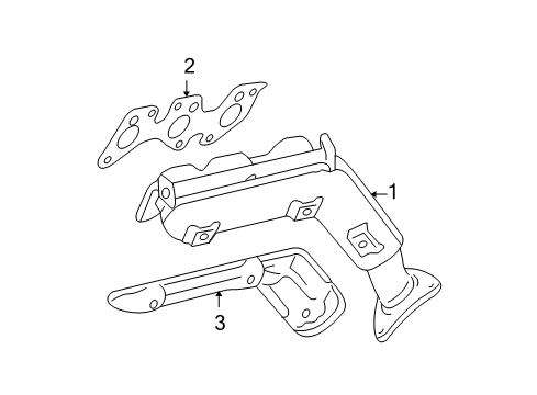 2009 Toyota Tundra Exhaust Manifold Exhaust Manifold Diagram for 17105-50210