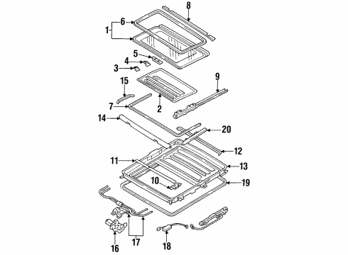 1985 Nissan Maxima Sunroof Lever SUNROOF Diagram for 73686-01F00