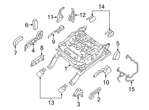 2015 Infiniti QX60 Power Seats FINISHER Seat Diagram for 87330-3JA7A