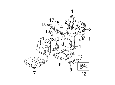 2002 Honda Civic Front Seat Components Cover, L. Reclining *NH361L* (CF GRAY) Diagram for 81638-S5A-J11ZA