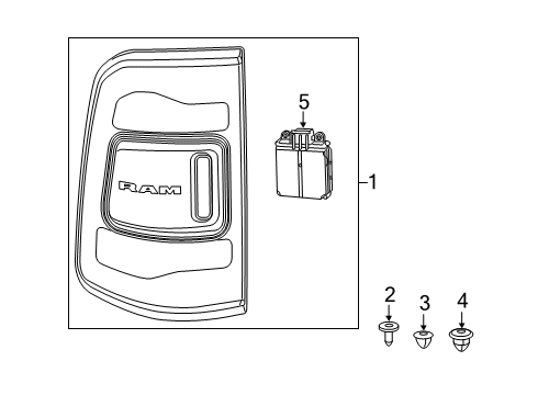 2022 Ram 1500 Lane Departure Warning Lamp-Tail Diagram for 55112991AD