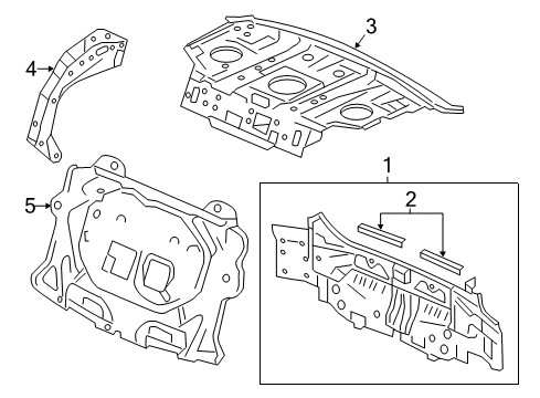 2017 Honda Accord Rear Body Gusset, R. RR. Bulkhead Diagram for 66511-T3L-A00ZZ
