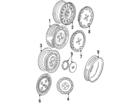 1988 Honda Accord Wheels Trim, Driver Side Wheel (13") Diagram for 44736-SE0-963