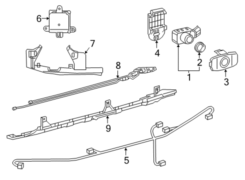 2020 Lexus ES300h Lane Departure Warning Park Sensor Clip Diagram for 89348-06100