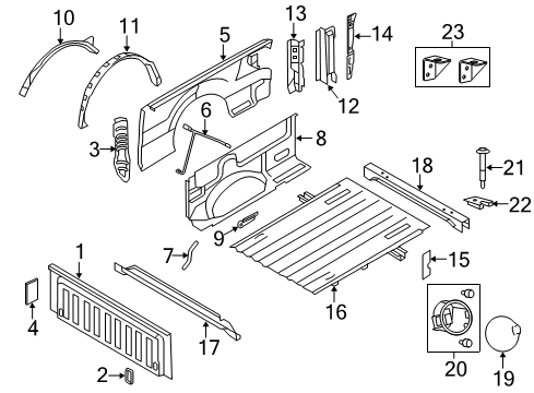 2012 Ford F-150 Front & Side Panels Side Panel Diagram for 9L3Z-8427840-B