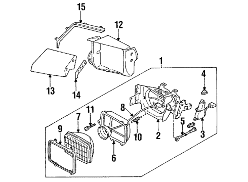 1990 Nissan Pulsar NX Bulbs Headlamp Assembly-Driver Side Diagram for B6060-84M00