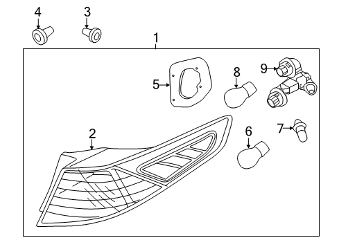 2012 Kia Optima Bulbs Rear Combination Holder & Wiring, Left Diagram for 924512T100