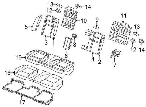 2012 Chrysler 300 Rear Seat Components Cup HOLDE-Delete Diagram for 68104327AA