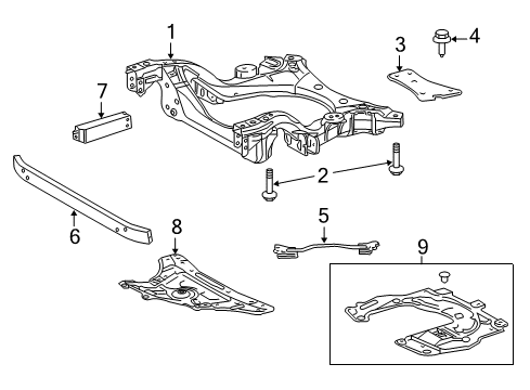 2013 Lexus LS460 Suspension Mounting - Front Bracket Sub-Assy, Front Suspension Member, RH Diagram for 51023-50010