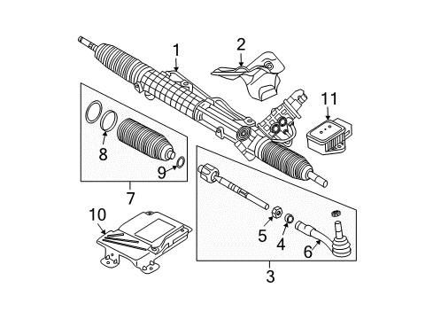 2007 BMW 525i Steering Column & Wheel, Steering Gear & Linkage Inner Steering Tie Rod Assembly Diagram for 32216777451